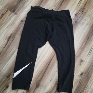 Nike Black Leggings with White Swoosh